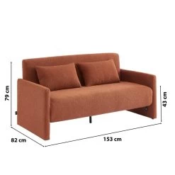Canapé Droit JADE En Tissu Bouclette Terracotta Convertible 3 Places 14 Canapé Droit JADE En Tissu Bouclette Terracotta Convertible 3 Places -Canapé Rêve Promos Magasin canape droit jade en tissu bouclette terracotta convertible 3 places 6