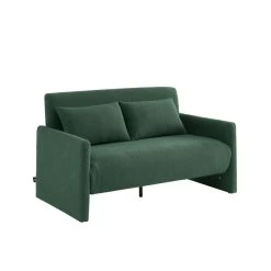 Canapé Droit JADE En Tissu Bouclette Vert Convertible 2 Places -Canapé Rêve Promos Magasin canape droit jade en tissu bouclette vert convertible 2 places 2