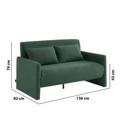 Canapé Droit JADE En Tissu Bouclette Vert Convertible 2 Places -Canapé Rêve Promos Magasin canape droit jade en tissu bouclette vert convertible 2 places 6