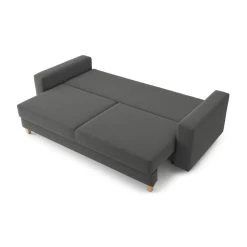 Canapé Droit KRISTI Convertible Tissu Gris 3 Places -Canapé Rêve Promos Magasin canape droit kristi convertible tissu gris 3