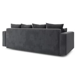 Canapé Droit KRISTI Convertible Velours Côtelé Gris Souris 3 Places -Canapé Rêve Promos Magasin canape droit kristi convertible velours cotele gris souris 5