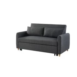Canapé Droit LAURA En Tissu Anthracite Convertible 3 Places -Canapé Rêve Promos Magasin canape droit laura en tissu anthracite convertible 3 places 2