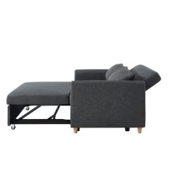Canapé Droit LAURA En Tissu Anthracite Convertible 3 Places -Canapé Rêve Promos Magasin canape droit laura en tissu anthracite convertible 3 places 4