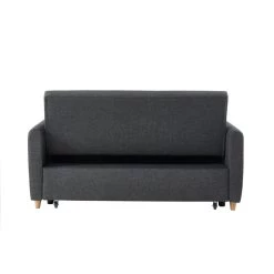 Canapé Droit LAURA En Tissu Anthracite Convertible 3 Places -Canapé Rêve Promos Magasin canape droit laura en tissu anthracite convertible 3 places 6