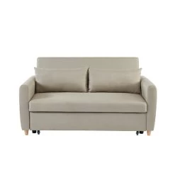 Canapé Droit LAURA En Tissu Beige Convertible 3 Places 11 Canapé Droit LAURA En Tissu Beige Convertible 3 Places -Canapé Rêve Promos Magasin canape droit laura en tissu beige convertible 3 places 1