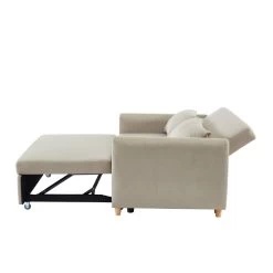 Canapé Droit LAURA En Tissu Beige Convertible 3 Places 14 Canapé Droit LAURA En Tissu Beige Convertible 3 Places -Canapé Rêve Promos Magasin canape droit laura en tissu beige convertible 3 places 4