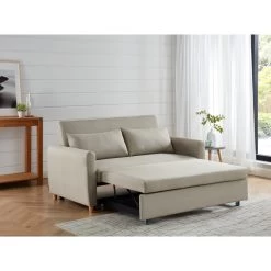 Canapé Droit LAURA En Tissu Beige Convertible 3 Places 17 Canapé Droit LAURA En Tissu Beige Convertible 3 Places -Canapé Rêve Promos Magasin canape droit laura en tissu beige convertible 3 places 7