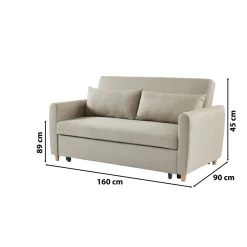 Canapé Droit LAURA En Tissu Beige Convertible 3 Places 18 Canapé Droit LAURA En Tissu Beige Convertible 3 Places -Canapé Rêve Promos Magasin canape droit laura en tissu beige convertible 3 places 8