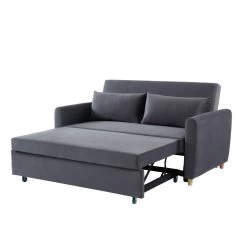 Canapé Droit LAURA En Velours Gris Convertible 3 Places -Canapé Rêve Promos Magasin canape droit laura en velours gris convertible 3 places 3