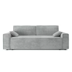 Canapé Droit MARIUS Convertible Velours Côtelé Gris -Canapé Rêve Promos Magasin canape droit marius convertible velours cotele gris 1