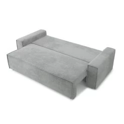 Canapé Droit MARIUS Convertible Velours Côtelé Gris -Canapé Rêve Promos Magasin canape droit marius convertible velours cotele gris 3