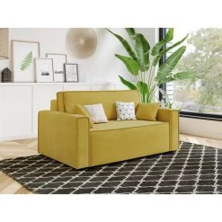 Canapé Droit MIRA Fixe Tissu Moutarde 2 Places 13 Canapé Droit MIRA Fixe Tissu Moutarde 2 Places -Canapé Rêve Promos Magasin canape droit marta fixe tissu moutarde 2 places 6