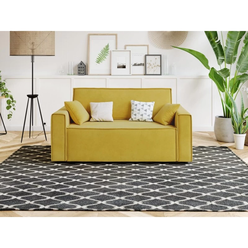 Canapé Droit MIRA Fixe Tissu Moutarde 2 Places 1 Canapé Droit MIRA Fixe Tissu Moutarde 2 Places