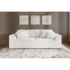 Canapé Droit MARTY Fixe Tissu Bouclette Blanc 3 Places