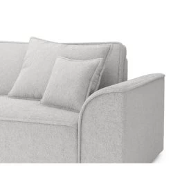 Canapé Droit MARTY Fixe Tissu Bouclette Gris Clair 3 Places -Canapé Rêve Promos Magasin canape droit marty fixe tissu bclette gris 3 places 4