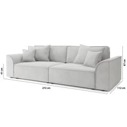 Canapé Droit MARTY Fixe Tissu Gris Clair 4 Places -Canapé Rêve Promos Magasin canape droit marty fixe tissu gris clair 4 places 7