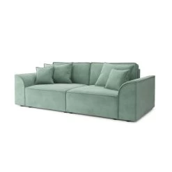 Canapé Droit MARTY Fixe Tissu Vert D'eau 3 Places -Canapé Rêve Promos Magasin canape droit marty fixe tissu vert 3 places 2