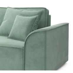 Canapé Droit MARTY Fixe Tissu Vert D'eau 3 Places -Canapé Rêve Promos Magasin canape droit marty fixe tissu vert 3 places 4