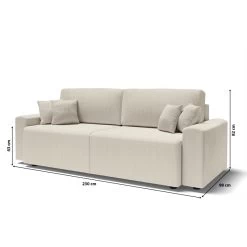 Canapé Droit MILO Convertible Velours Côtelé Beige 3 Places -Canapé Rêve Promos Magasin canape droit milo convertible velours cotele beige 3 places 9