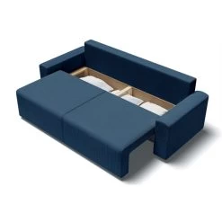 Canapé Droit MILO Convertible Velours Côtelé Bleu Cobalt 3 Places -Canapé Rêve Promos Magasin canape droit milo convertible velours cotele bleu cobalt 3 places 4