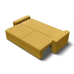 Canapé Droit MILO Convertible Velours Côtelé Jaune 3 Places -Canapé Rêve Promos Magasin canape droit milo convertible velours cotele jaune 3 places 3