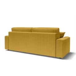 Canapé Droit MILO Convertible Velours Côtelé Jaune 3 Places -Canapé Rêve Promos Magasin canape droit milo convertible velours cotele jaune 3 places 5