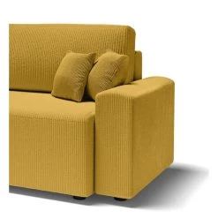 Canapé Droit MILO Convertible Velours Côtelé Jaune 3 Places -Canapé Rêve Promos Magasin canape droit milo convertible velours cotele jaune 3 places 6