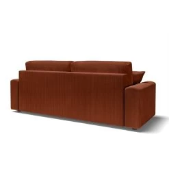 Canapé Droit MILO Convertible Velours Côtelé Terracotta 3 Places -Canapé Rêve Promos Magasin canape droit milo convertible velours cotele terracotta 3 places 5