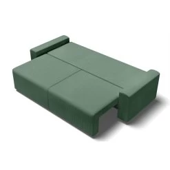 Canapé Droit MILO Convertible Velours Côtelé Vert 3 Places -Canapé Rêve Promos Magasin canape droit milo convertible velours cotele vert 3 places 3