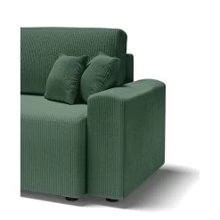 Canapé Droit MILO Convertible Velours Côtelé Vert 3 Places -Canapé Rêve Promos Magasin canape droit milo convertible velours cotele vert 3 places 6