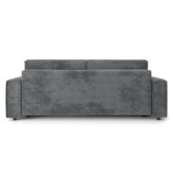Canapé Droit MIRA Convertible Velours Côtelé Gris Souris -Canapé Rêve Promos Magasin canape droit mira convertible velours cotele gris souris 3pl 5