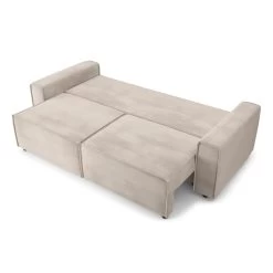 Canapé Droit MIRA Convertible Velours Grège 11 Canapé Droit MIRA Convertible Velours Grège -Canapé Rêve Promos Magasin canape droit mira convertible velours grege 3 places 3