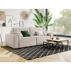 Canapé Droit MIRA Convertible Velours Grège 14 Canapé Droit MIRA Convertible Velours Grège -Canapé Rêve Promos Magasin canape droit mira convertible velours grege 3 places 6