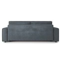 Canapé Droit MIRA Convertible Velours Gris Souris -Canapé Rêve Promos Magasin canape droit mira convertible velours gris souris 3 places 5