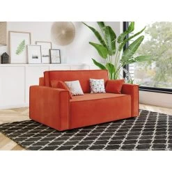 Canapé Droit MIRA Fixe Tissu Rouille 2 Places -Canapé Rêve Promos Magasin canape droit mira fixe tissu terracotta 2 places 6