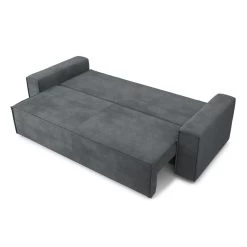 Canapé Droit MIRAGE Convertible Velours Gris Souris 10 Canapé Droit MIRAGE Convertible Velours Gris Souris -Canapé Rêve Promos Magasin canape droit mirage convertible velours gris souris 3