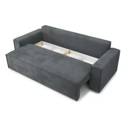 Canapé Droit MIRAGE Convertible Velours Gris Souris 11 Canapé Droit MIRAGE Convertible Velours Gris Souris -Canapé Rêve Promos Magasin canape droit mirage convertible velours gris souris 4