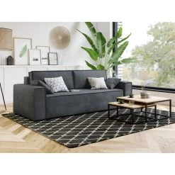 Canapé Droit MIRAGE Convertible Velours Gris Souris 13 Canapé Droit MIRAGE Convertible Velours Gris Souris -Canapé Rêve Promos Magasin canape droit mirage convertible velours gris souris 6