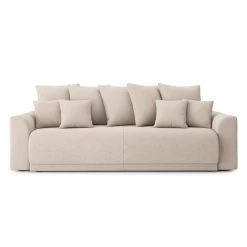 Canapé Droit NOVA Convertible Tissu Beige 3 Places -Canapé Rêve Promos Magasin canape droit nova convertible tissu beige 1