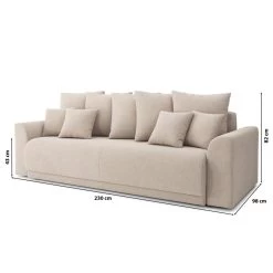 Canapé Droit NOVA Convertible Tissu Beige 3 Places -Canapé Rêve Promos Magasin canape droit nova convertible tissu beige 9