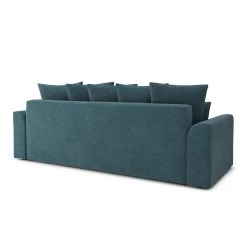 Canapé Droit NOVA Convertible Tissu Bleu Paon 3 Places -Canapé Rêve Promos Magasin canape droit nova convertible tissu bleu paon 5