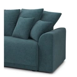 Canapé Droit NOVA Convertible Tissu Bleu Paon 3 Places -Canapé Rêve Promos Magasin canape droit nova convertible tissu bleu paon 6