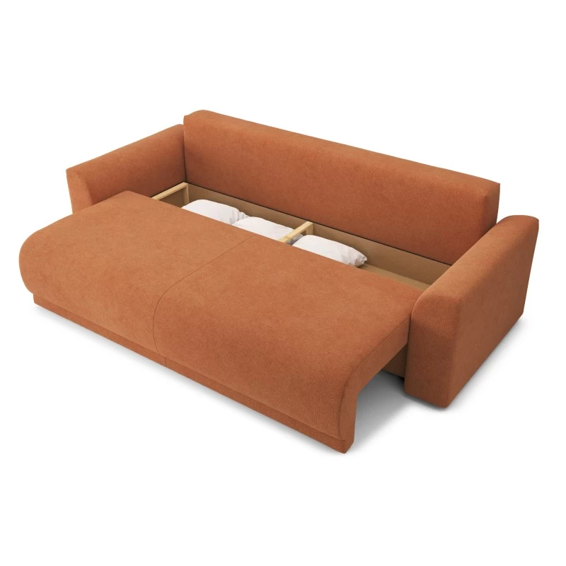 Canapé Droit NOVA Convertible Tissu Rouille 3 Places 5 Canapé Droit NOVA Convertible Tissu Rouille 3 Places – Image 5