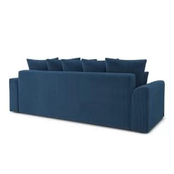 Canapé Droit NOVA Convertible Velours Cotêlé Bleu Cobalt 3 Places -Canapé Rêve Promos Magasin canape droit nova convertible velours cotele bleu cobalt 5