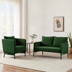 Canapé Droit PANTONE Fixe Tissu Vert Olive 2 Places -Canapé Rêve Promos Magasin canape droit pantone fixe tissu vert 2 places 7