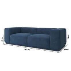Canapé Droit SACHA Fixe Tissu Bleu 4 Places 13 Canapé Droit SACHA Fixe Tissu Bleu 4 Places -Canapé Rêve Promos Magasin canape droit sacha fixe tissu bleu 4 places 6
