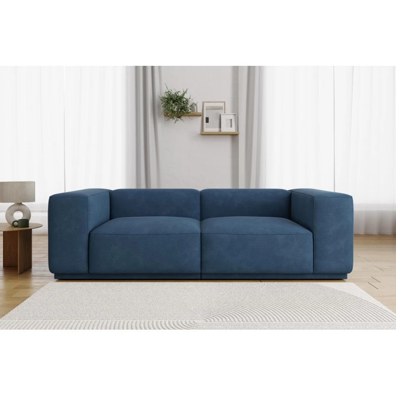 Canapé Droit SACHA Fixe Tissu Bleu 4 Places 1 Canapé Droit SACHA Fixe Tissu Bleu 4 Places
