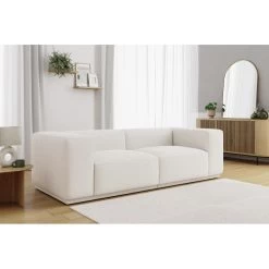 Canapé Droit SACHA Fixe Tissu Crème 4 Places -Canapé Rêve Promos Magasin canape droit sacha fixe tissu creme 4 places 5