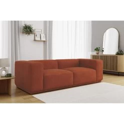 Canapé Droit SACHA Fixe Tissu Terracotta 4 Places -Canapé Rêve Promos Magasin canape droit sacha fixe tissu terracotta 4 places 5