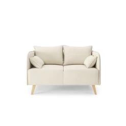 Canapé Droit SARAH Fixe Tissu Beige 2 Places -Canapé Rêve Promos Magasin canape droit sarah fixe tissu beige 2 places 1